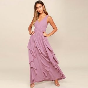 Lulu's Simply Sweet Mauve Maxi Dress NWT